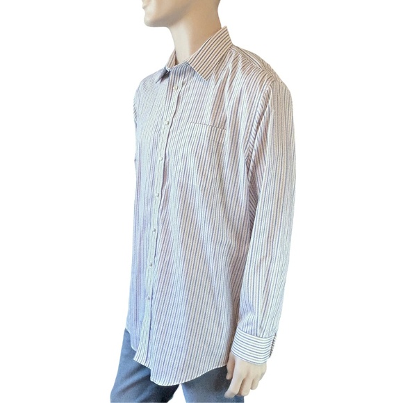 Josh A Bank Executive Collection Dress Shirt 100% Cotton Two Tone Stripe NWOT XL - Picture 5 of 13